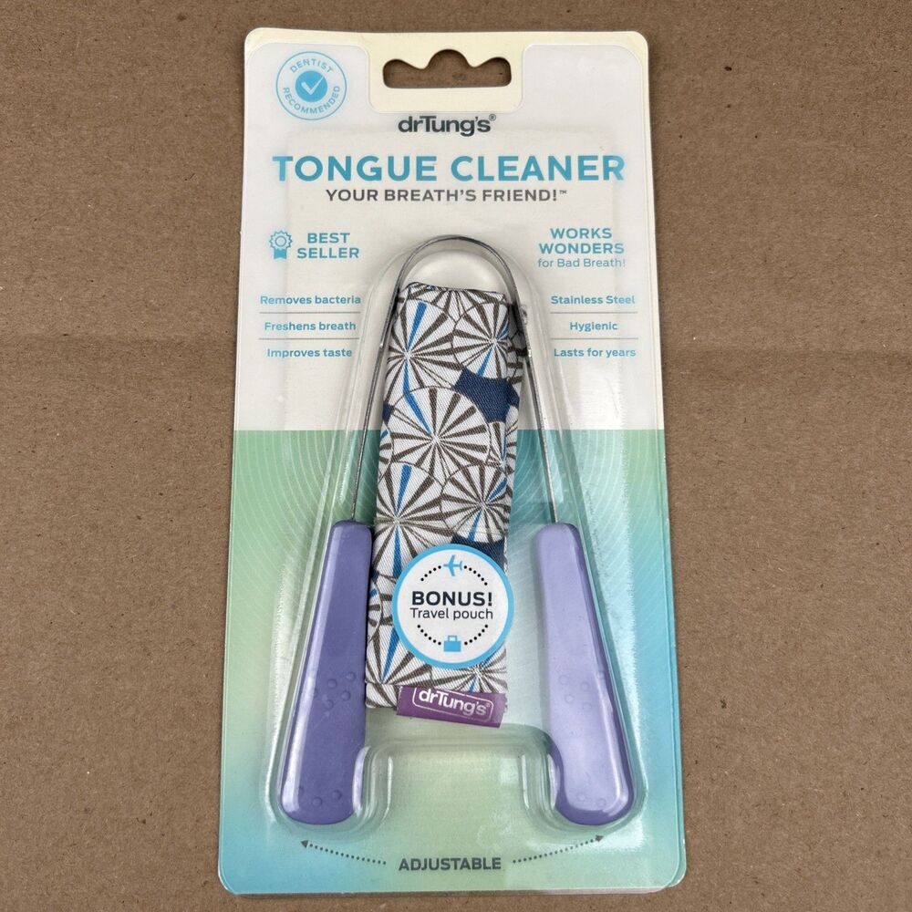 DrTung's Stainless Tongue Scraper - Tongue Cleaner for Adults, Kids, Helps Fresh
